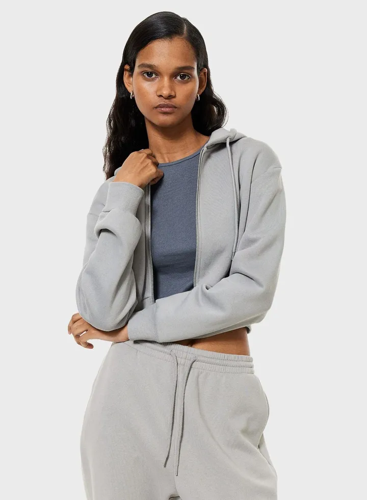 Cropped Zip Hoodie