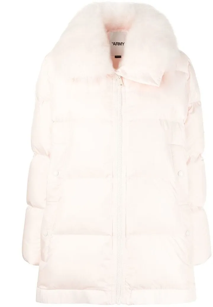 Fur-Trim Hooded Puffer Coat