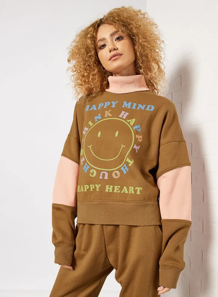 Knitted Turtle Neck Sweatshirt