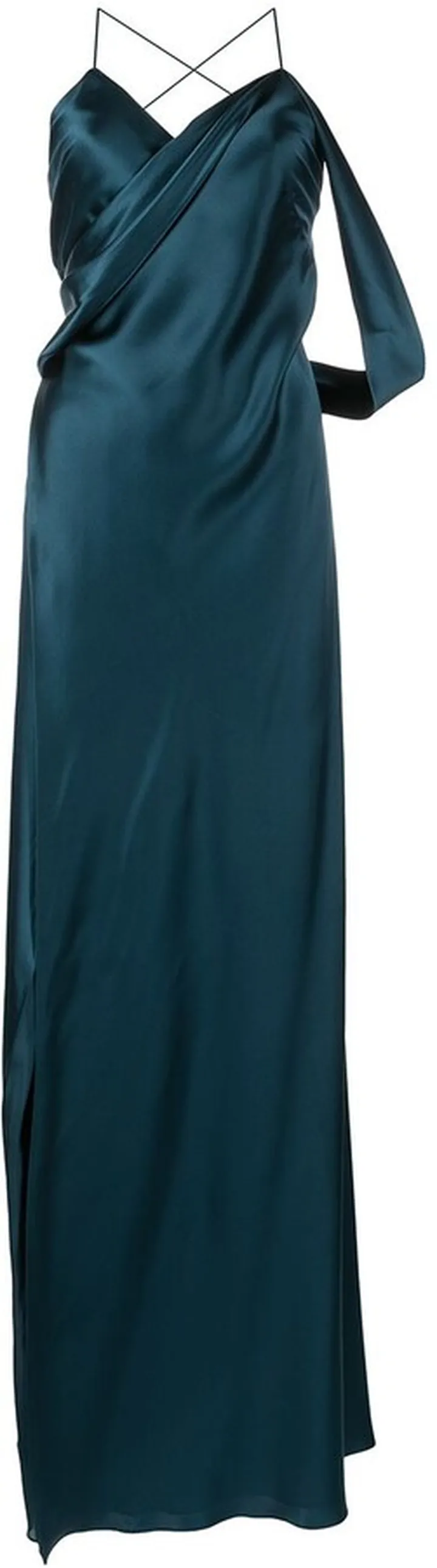 V-neck silk dress