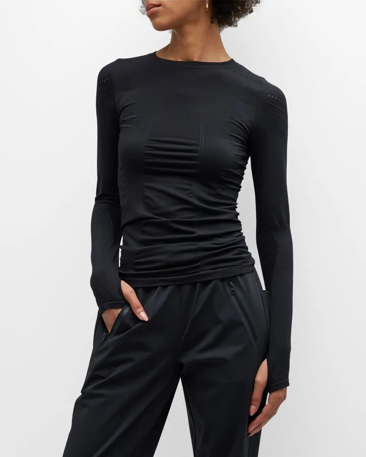 Magnetic Long-Sleeve Mesh Top