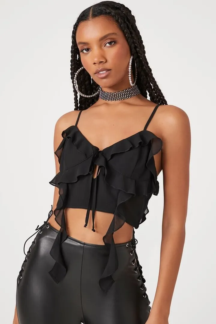 Ruffle-Trim Cropped Cami