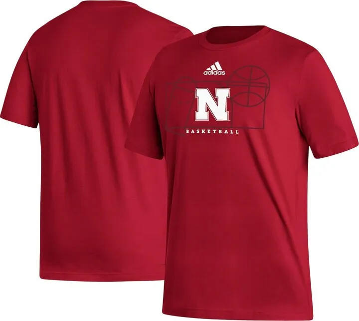 Men's adidas Scarlet Nebraska Huskers Basketball Court Fresh T-shirt