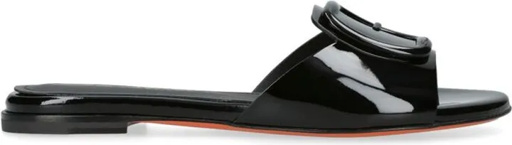 Santoni Leather Apricot Slides