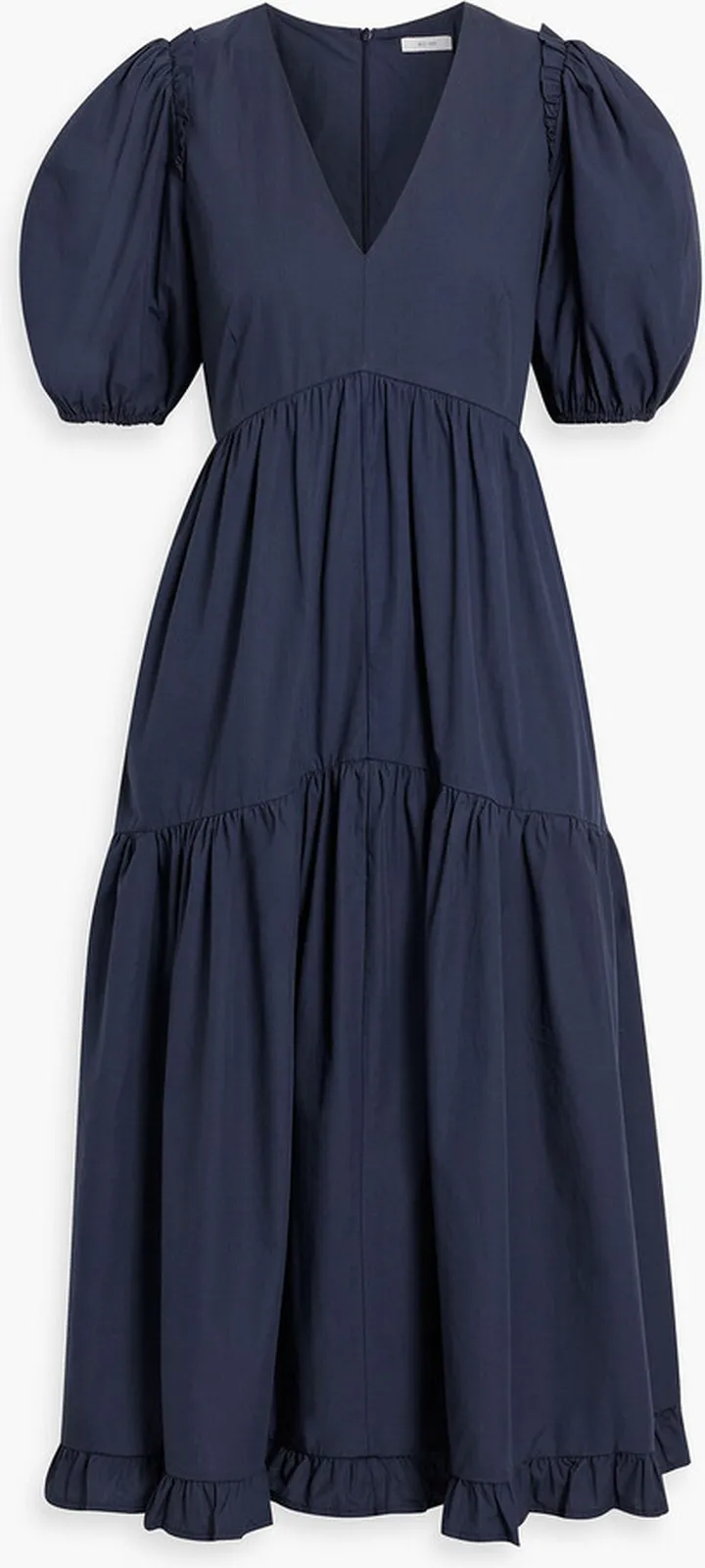 Cara tiered organic cotton-poplin midi dress