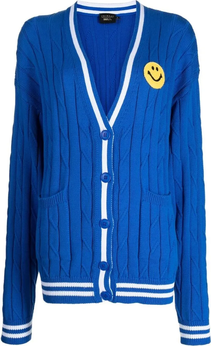 ribbed V-neck cardigan