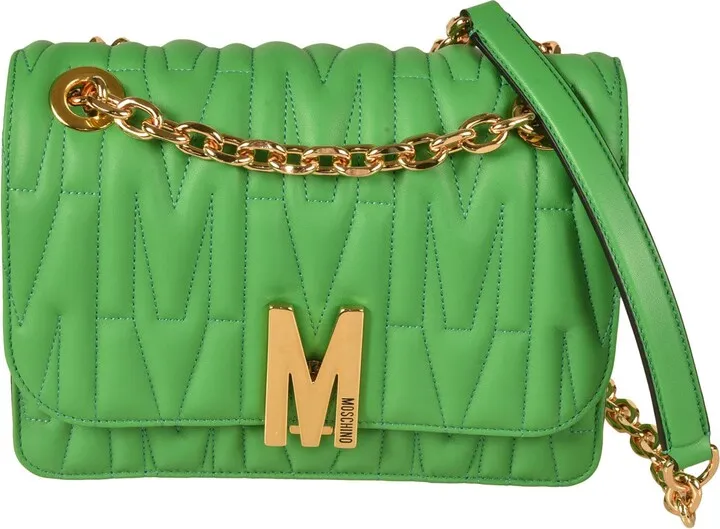 Logo Plaque Quilted Shoulder Bag