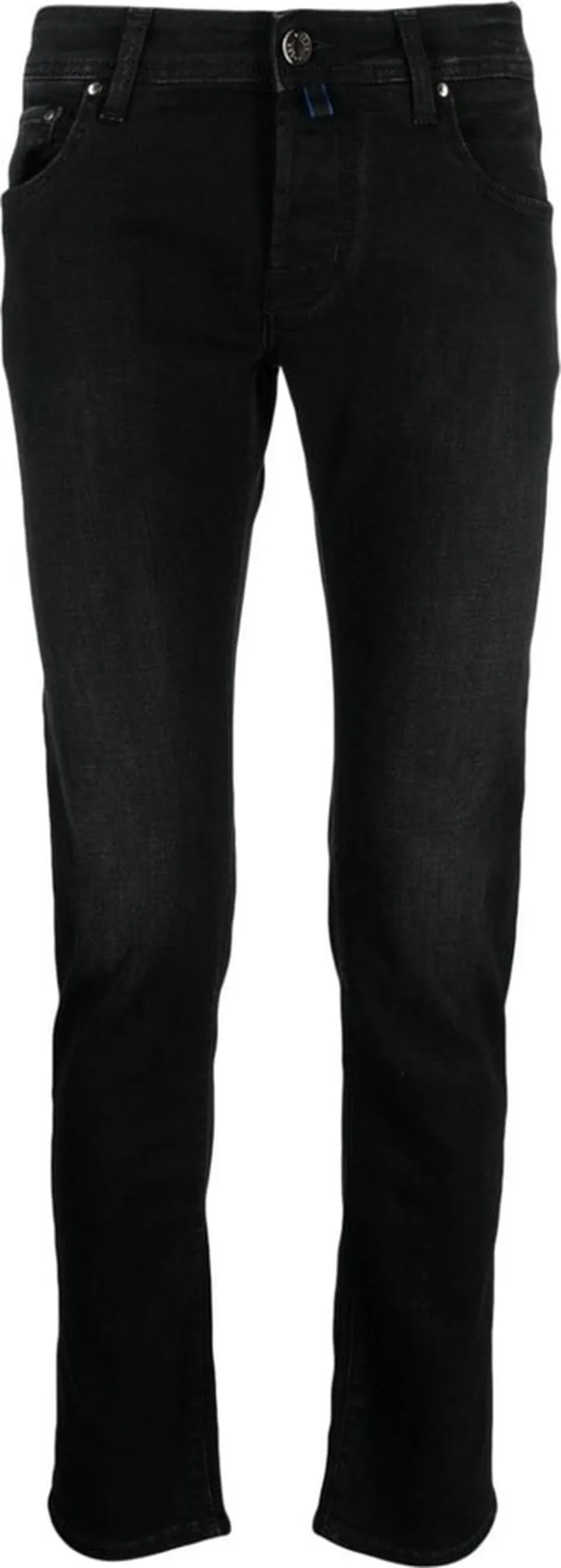 Contrasting-Pocket Skinny Trousers