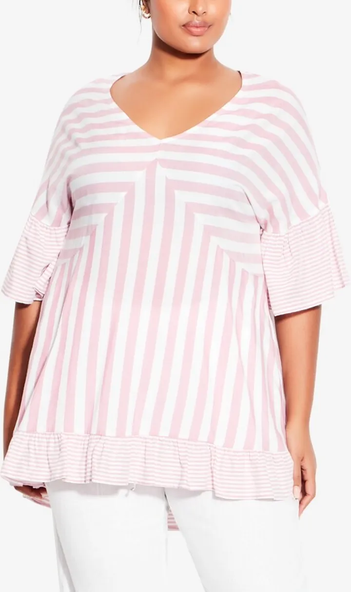 Avenue Plus Size Hattie Stripe Tunic Top