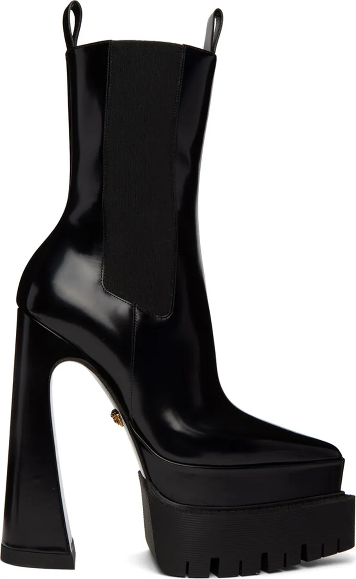Versace Black Aevitas Pointy Boots