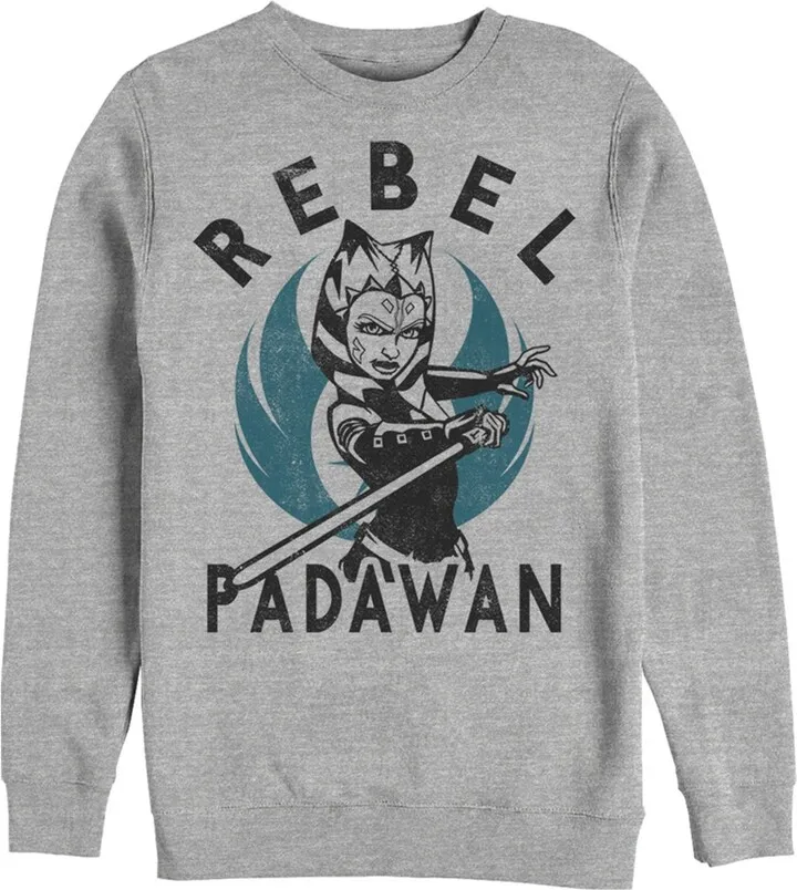 Men's Star Wars: The Clone Wars Ahsoka Rebel Padawan Portrait Sweatshirt - Athletic Heather - X Large