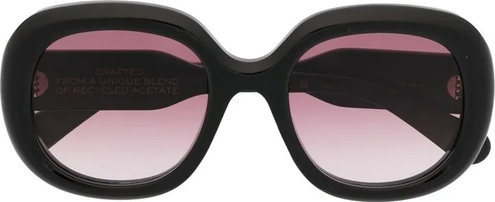 Black Oversized Frame Gradient Sunglasses