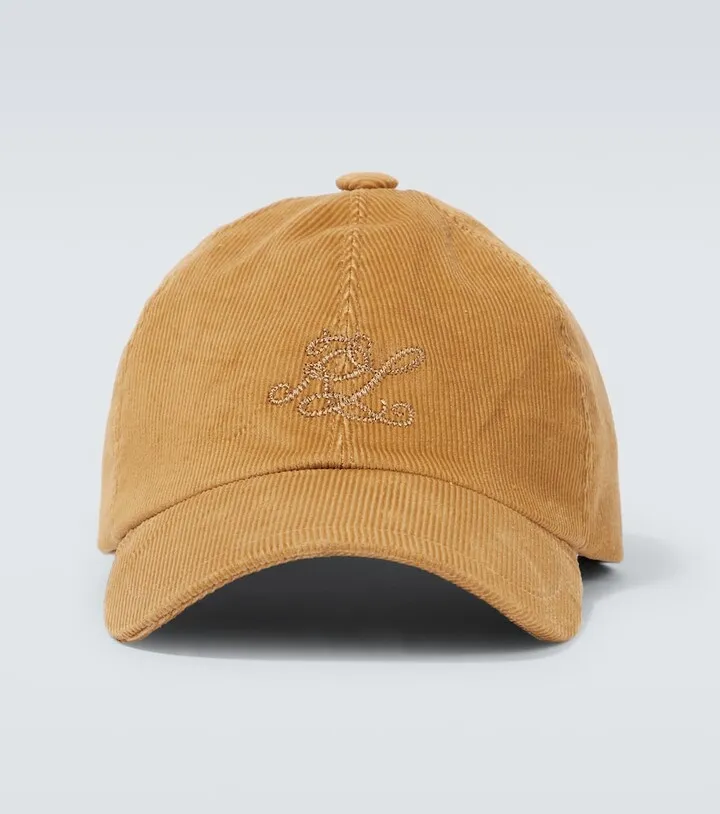 Monogram corduroy baseball cap