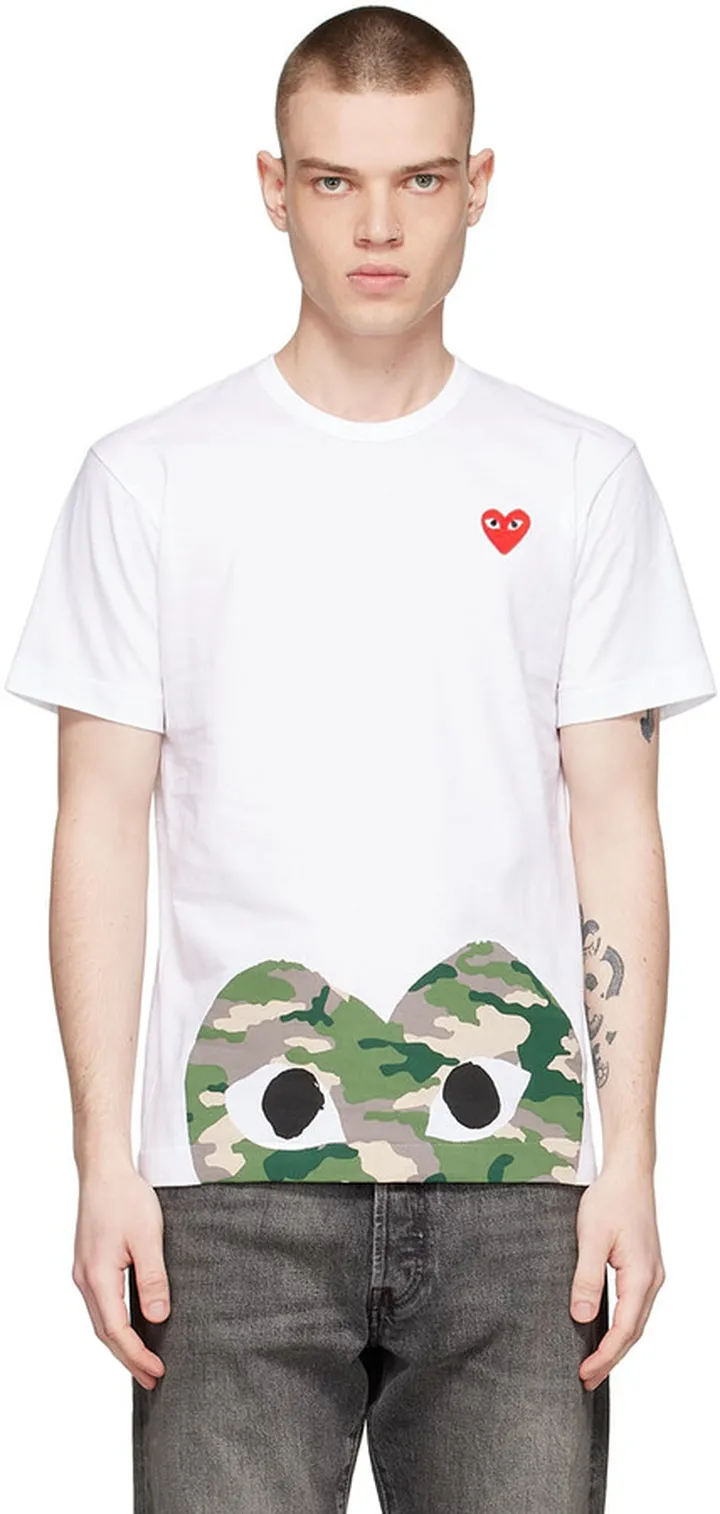 Comme des Garçons Play White Cotton T-Shirt