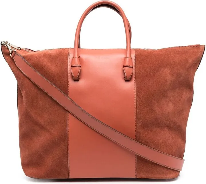 Panelled Suede Tote Bag