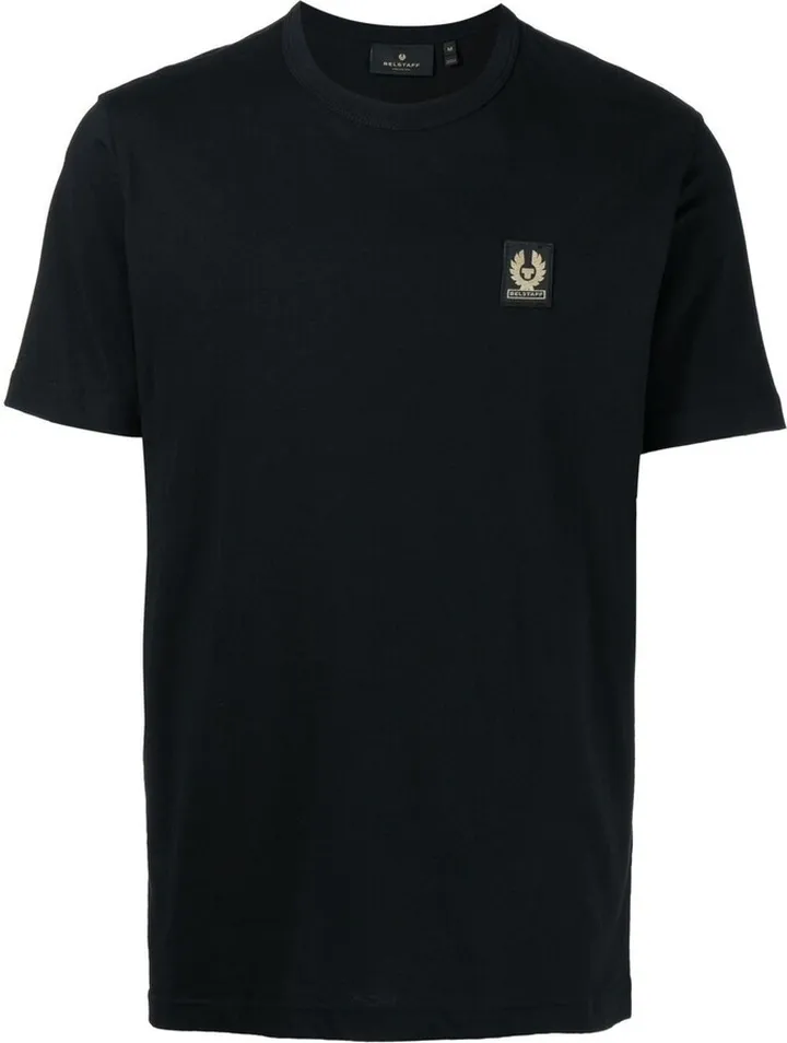 Black Logo Patch Cotton T-Shirt