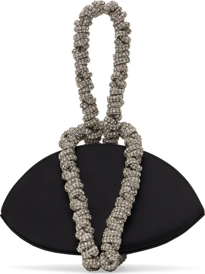 KARA Black Phone Cord Knot Bag