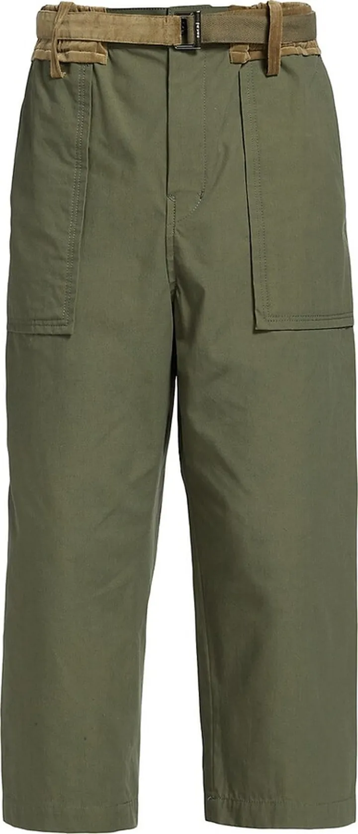 Oxford Cotton-Blend Crop Pants