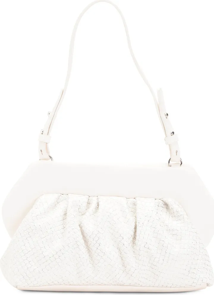Leather Amari Ruched Shoulder Bag