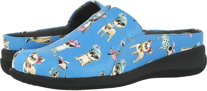 SoftWalk San Marcos (Blue Dogs) Women's Clog Shoes