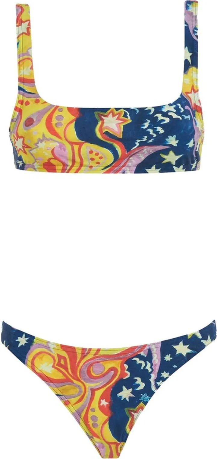 Printed stretch jersey bikini