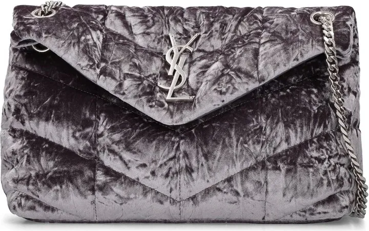 Small puffer velvet shoulder bag