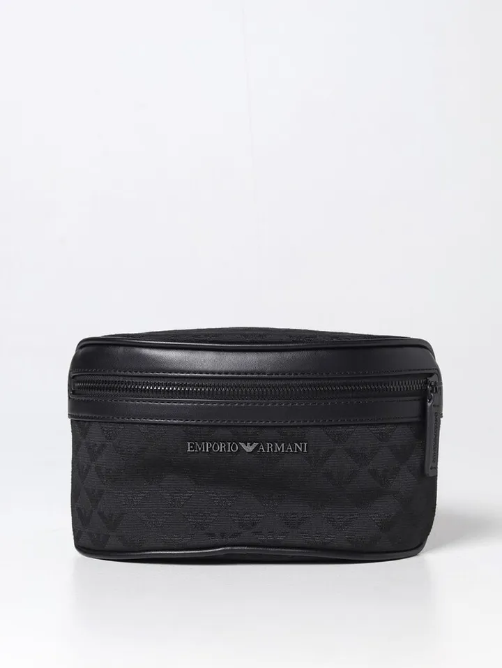 Emporio Armani fanny pack in synthetic fabric with jacquard logo