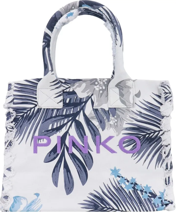 Canvas shoukder bag with embroidered logo