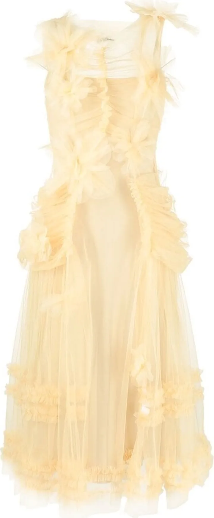 Ruffled Tulle Midi Dress