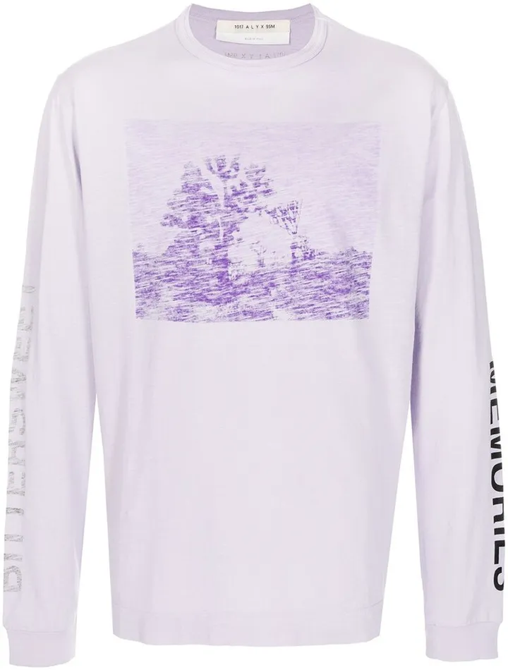 graphic-print long-sleeved T-shirt