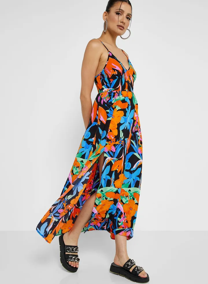 Strappy Printed Dress