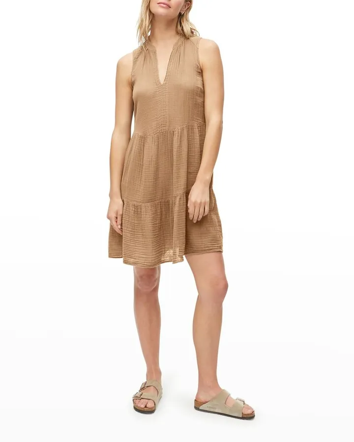 Daisy Tiered Cotton Gauze Babydoll Dress