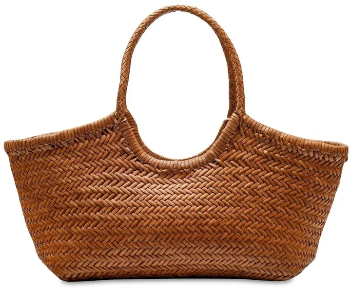 Big Nantucket woven leather basket bag