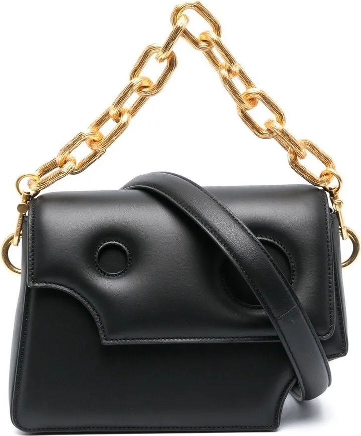 OFF-WHITE- Burrow Leather Shoulder Bag