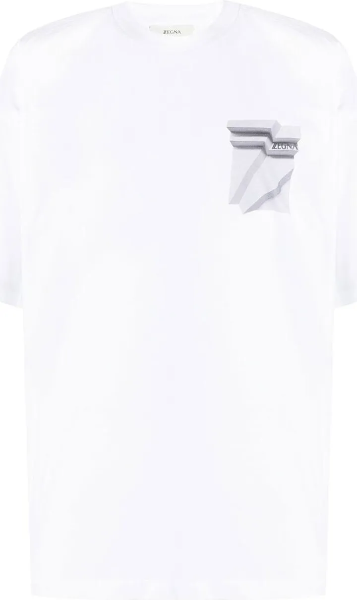 geometric-logo crewneck T-shirt