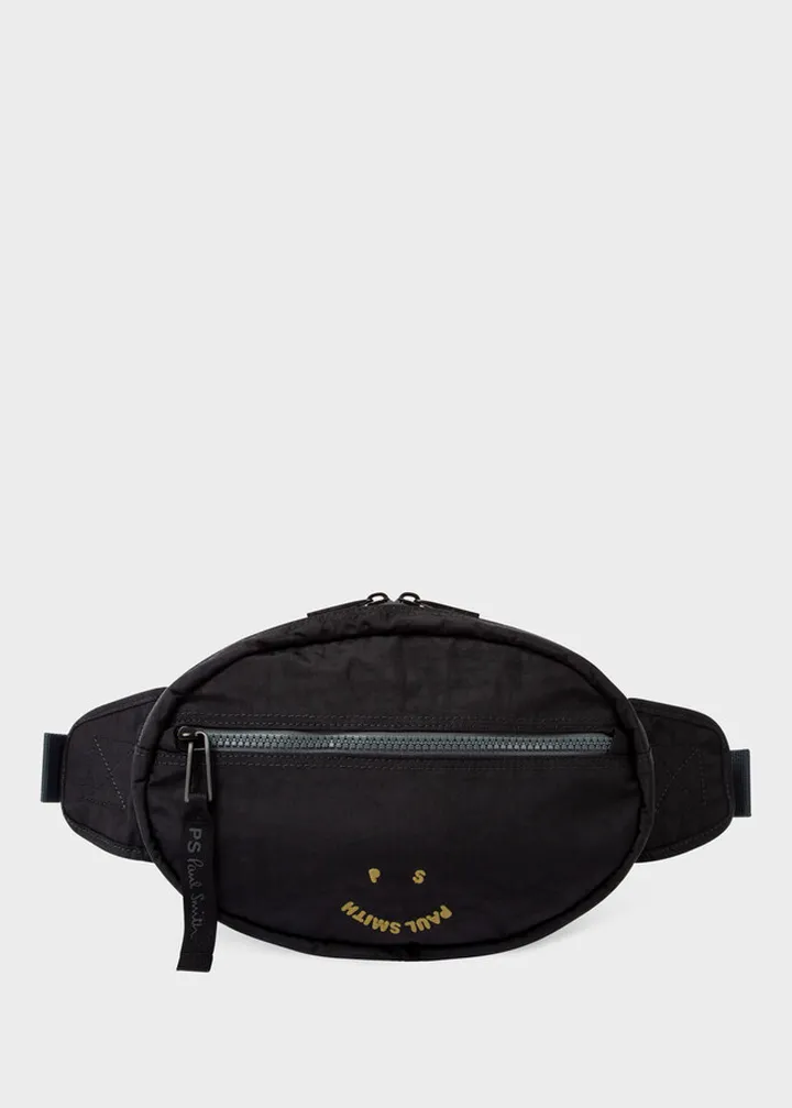 Black 'Happy' Belt Bag
