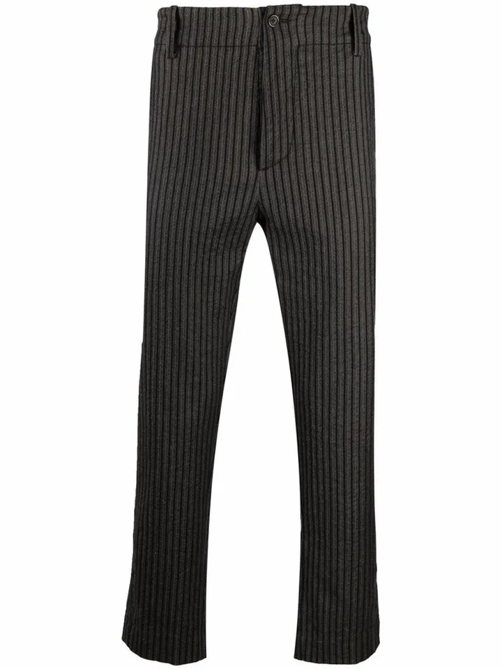 Pinstripe-Print Cropped Trousers