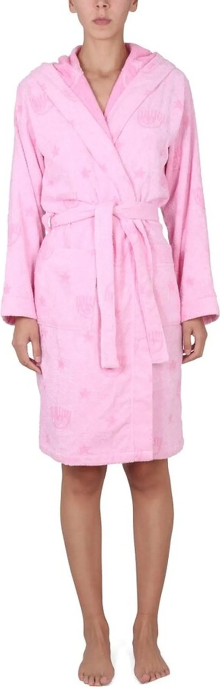 Chiara Ferragni Logomania Printed Belted Waist Bathrobe