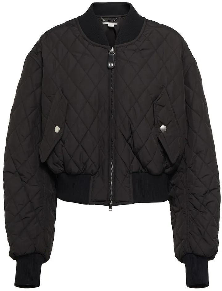Cropped quilted bomber jacket
