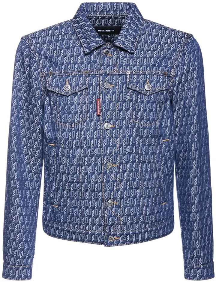 Monogram jacquard denim jacket