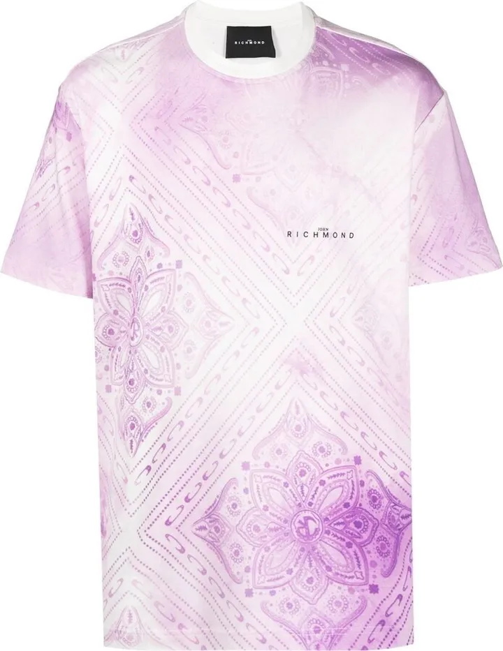 patterned logo-print T-shirt