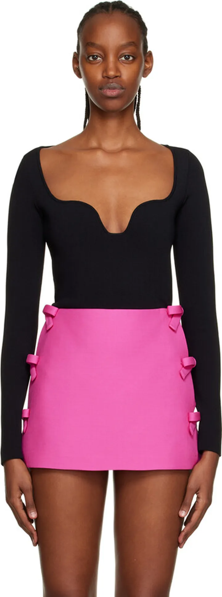 Valentino Black Sweetheart Neck Bodysuit