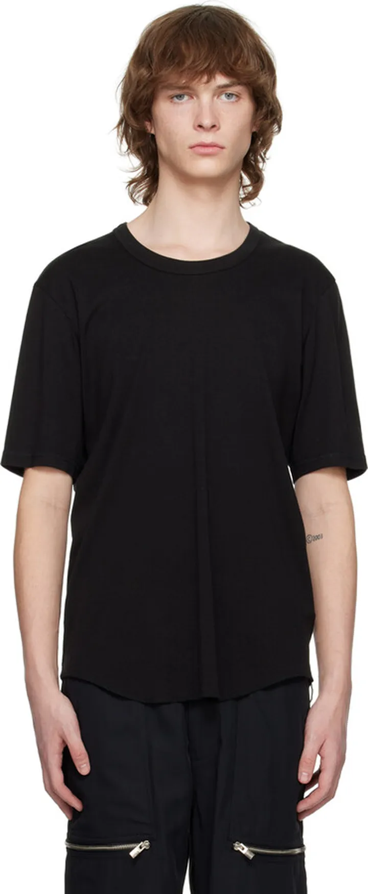ATTACHMENT Black Crewneck T-Shirt