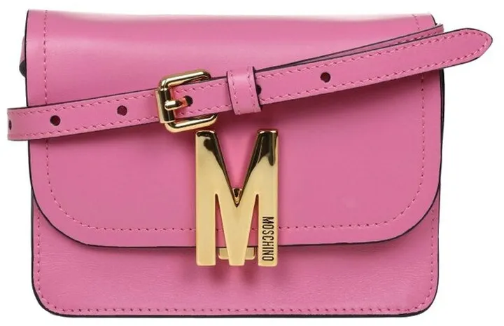 Moschino M Logo Plaque Small Shoulder Bag