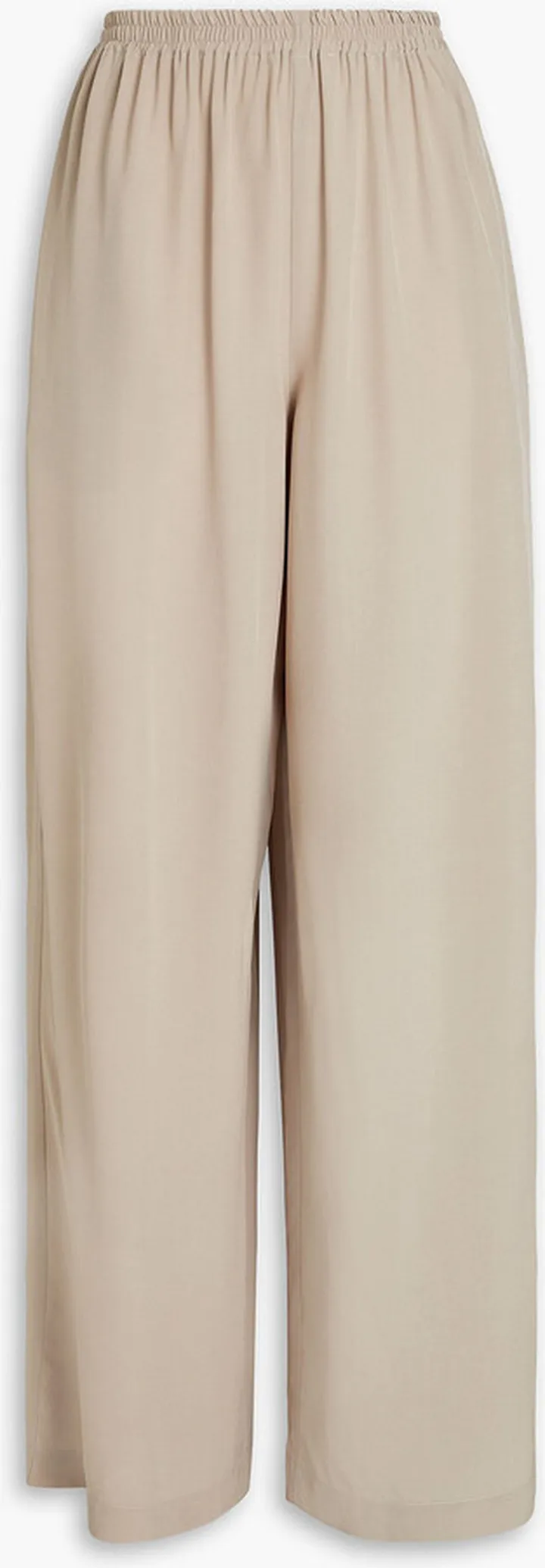 Silk-crepe wide-leg pants