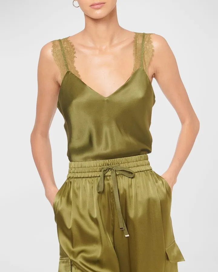 Marlo Lace-Strap Silk Cami