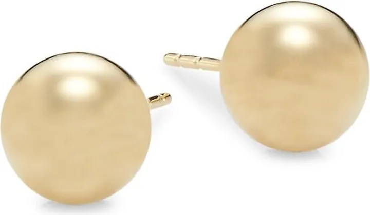 14K Yellow Gold Ball Stud Earrings