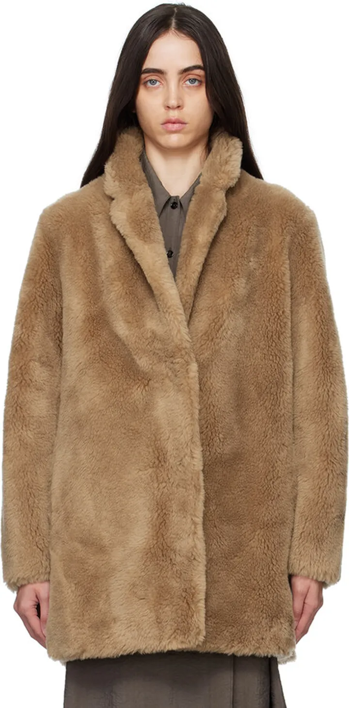 Yves Salomon - Meteo Brown Notched Lapel Coat