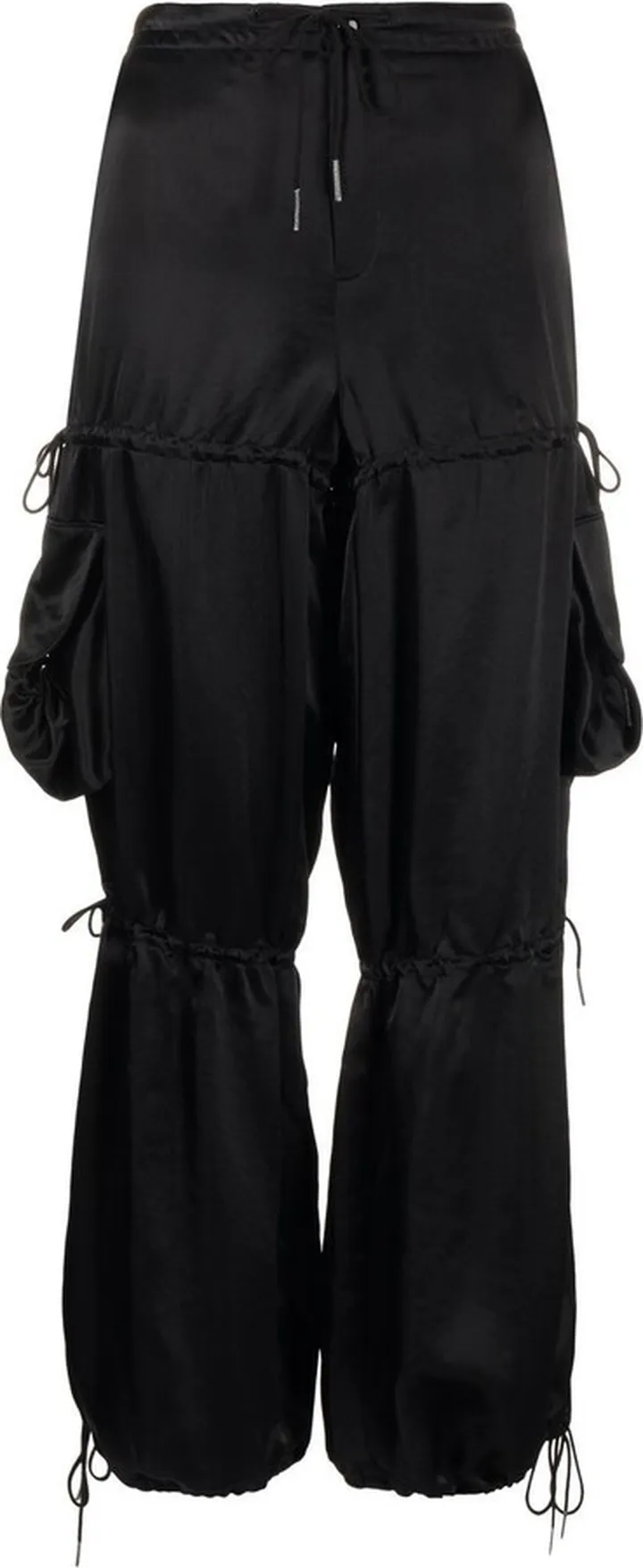 Satin-Finish Pocket Straight Trousers