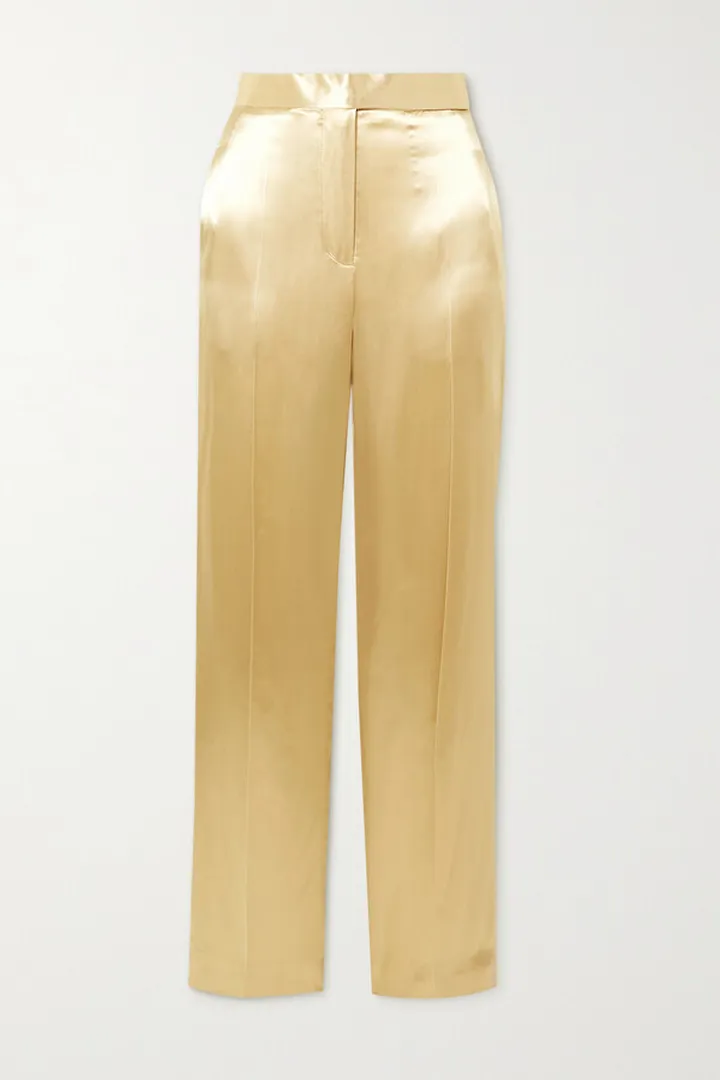 Victoria Beckham - Satin Straight-leg Pants - Cream